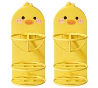 TOYANDONA Support pour Éponges à Maquillage Cartoon 2 Pièces Jaune, Plastique Léger, sans Perçage, Organisateur Portable pour Salon, Chambre Ou Salle De Bain, Rangement Hygiénique Et Pratique