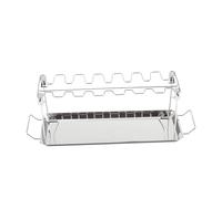 TOYANDONA Support pour Pilons et Ailes de Poulet Acier Inoxydable avec Bac Récupérateur Fentes pour Rôtir Support Robuste pour Gril ou Four Gestion des Graisses Facile à Monter et Nettoyer