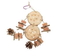 TOYANDONA Suspendu pour Perroquet en Bois, à Mâcher, Rustique | Crochet Suspendre, Divertissement et Exercice, Décor Pendu pour Cage, Style