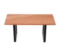 TOYANDONA Table Miniature Café Thé Bois pour Diorama et Maison de Poupée | Style Moderne Rustique, Finition Laquée Artisanale, Grain Visible, Marron, Scène Bureau Moderne et Jardin Féerique