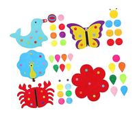 TOYANDONA Tableau à Boutons Interactif Montessori pour Bébé Jouet Éducatif 5 Pcs Tissu Non Tissé Développement Coordination Reconnaissance des Couleurs Activité Pratique à la Maison