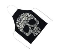 TOYANDONA Tablier Cuisine Réglable Pliant Tête de Mort en Coton Lin
