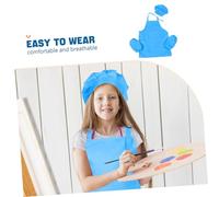 TOYANDONA Tablier Garçon Fille Réglable avec Chapeau et Manchons Protection Respirante et Facile à Laver pour Garçons et Filles Tablier Cuisine et Art Polyvalent pour Ans Bleu Ciel