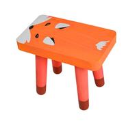 TOYANDONA Tabouret Bois Massif Motif Renard pour Garçon Fille Marchepied Antidérapant Siège Peu Élevé Facile à Nettoyer Meuble Pratique pour Chambre Garçon Fille
