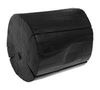 TOYANDONA Tabouret D’Appoint en Bois Massif Noir Carbonisé Tabouret Rond 20 CM Hauteur Porte-Plantes et Table de Chevet Polyvalente Meuble Décoratif Naturel pour Salon et Chambre