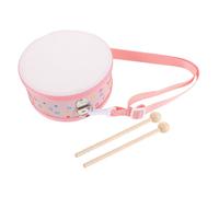 TOYANDONA Tambour Bois Double Face pour Garçon Fille avec Baguettes Instrument de Percussion Orff pour Tout-petits Motif Cartoon Pur Naturel Musical Éducatif pour Développement Du Rythme