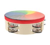 TOYANDONA Tambourin Double Rangée Instrument de Percussion Portatif Arc Ciel Tambourin à Main pour Fête Éducation Musicale et Animation