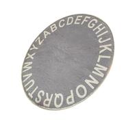 TOYANDONA Tapis d’éveil pour bébé rond gris motifs alphabet tapis de sol en coton doux adapté au ramper et au repos facile à laver solide et confortable