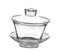 TOYANDONA Tasse à Thé Verre Transparent avec Bol Traditionnel Chinois Résistant à Haute Température pour Thé Oolong Décor et Usage Familial ou Bureau