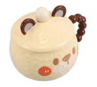 TOYANDONA Tasse Céramique Cartoon avec Couvercle et Cuillère Mug Kawaii pour Café et Thé Cadeau Original pour Femmes et Amateurs de Chiens Ensemble