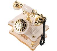 TOYANDONA Téléphone de Bureau à L'Ancienne Modèle Vintage Boîte à Musique, Figurine en ABS pour Salon Bureau et Présent d'anniversaire