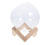 TOYANDONA Terrarium Verre pour Plantes Rond avec Support Bois pour Culture Hydroponique Et Décoration De Bureau Maison