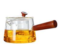 TOYANDONA Théière en Verre 500Ml Infuseur Amovible et Poignée en Bois Résistante à Haute Température pour Infusion de Thé Kung Fu Tisanes et Thé aux Fleurs Usage Domestique et Voyage