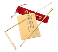 TOYANDONA Tiges de Détection d'Énergie en Acier Inoxydable et Laiton Bâtons de Sourcier Télescopiques 4 Pièces Paquet de Rangement et Guide pour Géobiologie Feng Shui et Recherche de