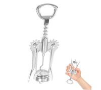 TOYANDONA Tire-bouchon à Ailes Acier Inoxydable Ouvre-bouteille de Vin Métallique avec Spirale Résistante Poignée Ergonomique Antidérapante pour Usage Domestique