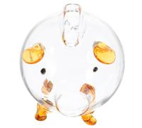 TOYANDONA Tirelire Cochon Transparente Verre avec Oreilles Dorées Pot à Économies Adorable pour Garçon Fille Décoration Pratique et Ludique pour Apprendre à Gérer Idée Cadeau Originale