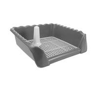 TOYANDONA Toilette pour Chien Médium avec Colonne Induction Plateau à Mailles Antidérapantes Bac à Urine Détachable pour Chiots Facile à Nettoyer Usage Intérieur Et Balcon