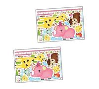 TOYANDONA Toise De Croissance Pour Enfants Autocollants Muraux 2 Feuilles Dautocollants En Aluminium Règle De Hauteur Ensemble Dautocollants Muraux Animaux