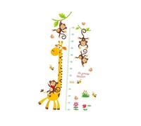 TOYANDONA Toise Murale Autocollante Girafe Et Singe Mesure Garçon Fille Stickers Muraux Décoratifs Pour Chambre Garçon Fille Pvc Écologique Repositionnable Sans Traces