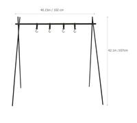 TOYANDONA Trépied de Camping Multifonction en Alliage d'Aluminium Grand Modèle Noir Support Pliable pour Vêtements et Organisation en Plein Air Accessoire Portable pour Randonnée et