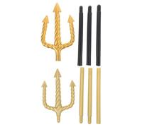 TOYANDONA Trident d'halloween en Plastique Or 2pcs, Accessoire Portable et Élégant pour Costume Garçon et Filles, pour Fête Costumée et Spectacle de Performance Couleur Couleur Aléatoire