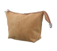 TOYANDONA Trousse de Maquillage Étanche en Papier Technique Couleur Naturelle Fermeture Éclair, Grosse Capacité Multifonction pour Cosmétiques, Trousse de Toilette de Voyage Légère