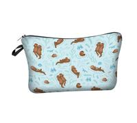 TOYANDONA Trousse de Toilette Loutre Imprimée Fermeture Éclair Pochette à Maquillage Portable Trousse à Cosmétiques Spacieuse pour Voyage Rangement Pratique pour Produits de Beauté