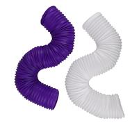 TOYANDONA Tunnel de Jeu Extensible pour Petits Animaux 2 Pièces, Tube en Plastique Blanc et Violet, Tunnel Accordéon pour Hamsters, Lapins et Cobayes, Cachette Interactive pour Habitat