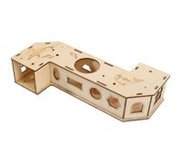 TOYANDONA Tunnel pour Hamster Et Cobayes Cachette Multifonctionnelle en Bois, Accessoires pour Cage, Tube De Jeu Modulaire, Parcours d'exercice pour Petits Rongeurs, Jouet pour Cochon d'Inde Actif