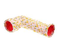 TOYANDONA Tunnel pour Petits Animaux D’Angle Droit, Cachette Confortable pour Hamster, Cochon D’Inde et Lapin, Matériau Doux Jaune Ananas, Nid Sécurisé pour Cage et Habitat Intérieur,
