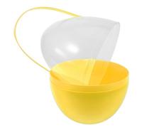 TOYANDONA Œuf de Pâques en Plastique 25 Cm avec Poignée Grand Récipient à Remplir Œuf Ouvert à Tourner Panier D'œufs de Pâques Jaune et Décoration Festive