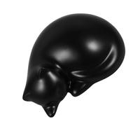 TOYANDONA Urne Chat Endormi en Résine pour Cendres, Rangement Sécurisé | Finition Lisse Résistante aux Rayures, Placement Stable, Style Nordique Minimaliste, Noir