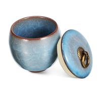 TOYANDONA Urne Funéraire pour Animaux de Compagnie Céramique Urne à Cendres avec Finition Craquelée pour Chiens et Souvenir Respectueux avec Capacité Modérée pour Discret