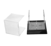 TOYANDONA Vitrine Baseball Carrée Transparente Plastique Durable avec Base Noire Boîte de Rangement Antipoussière et Support Stable pour et Protection des Balles de Baseball