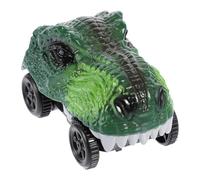 TOYANDONA Voiture Dinosaure Électrique Verte Lumière LED, Véhicule Miniature sans Piles, Circuit de Course pour Garçon et Filles, D’éveil et Jeu Interactif, Compatible Piste de Course,