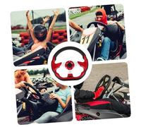 TOYANDONA Volant de Course PU Racing Modifié avec Rainures pour Doigts Grip Confortable et Contrôle Précis pour Accessoire de Direction Auto