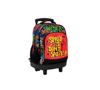 TOYBAGS Sac à dos scolaire Ranking Grafitti avec trolley fixe - Double compartiment - Grande capacité - Deux roues, stoppers avant - Chariot compact très résistant - 44 x 34 x 17 cm