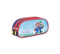 TOYBAGS Trousse Scolaire Super Mario - Fermeture éclair - Intérieur entièrement doublé et personnalisé - 11 x 24 x 6 cm, Multicolore, Trousse Scolaire Triple