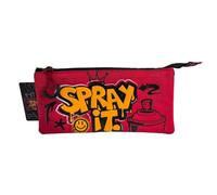 TOYBAGS Trousse Scolaire Triple Ranking Grafitti - Trousse avec 3 Compartiments de Grande capacité - Intérieur doublé et Fermeture éclair - 11 x 23 x 5 cm, Multicolore, Décontracté