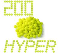 Toyer Lot de 200 balles de recharge pour Nerf Hyper Blaster Series Stock Up Hyper Games - Jaune Fluorescent - Ronde - 14 mm - Close Quarters Battles (CQB) - Set de balles en mousse