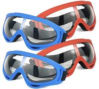 Toyer Lot de 4 lunettes de protection/lunettes de sécurité/lunettes de moto avec bandanas - Compatible avec Nerf Game Battle pour enfants (rouge + bleu)