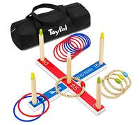 Toyfel Jeu de Lanceur d'anneaux FSC® Bois de pin intérieur Corde