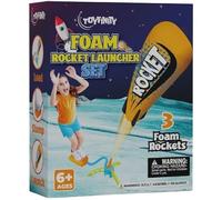 TOYFINITY Ensemble de lance-fusées en mousse, jouet d'extérieur pour enfants avec 3 fusées souples, tapis de lancement facile, cadeau de jeu actif Garden Park