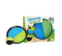 TOYFINITY Ensemble de tapis de capture et de balle, 2 pagaies adhésives et balle haute adhérence, jeu de lancer en plein air, jardin familial, parc, plage et jeux de vacances