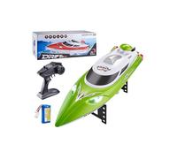 ToyGhillied Bateau radiocommandé haute vitesse 35 km/h - 2,4 GHz - Avec lumière LED - Étanche - Avec moteur 540 et protection contre les chavirons - Portée de 200 m et alarme - Pour lac et piscine