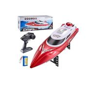 ToyGhillied Bateau radiocommandé haute vitesse 35 km/h - 2,4 GHz - Avec lumière LED - Étanche - Avec moteur 540 et protection contre les chavirons - Portée de 200 m et alarme - Pour lac et piscine