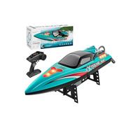 ToyGhillied Bateau télécommandé 55 km/h, bateau RC avec moteur sans balais et LED, double étanche, auto-montage et alarme de portée, bateau à moteur pour adultes, pour piscines et lacs