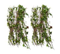 Toygogo 2pcs Artificielle Lierre Plantes à Suspendre Faux Feuilles Miniature pour Chemin de Fer