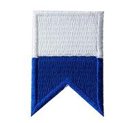 Toygogo Patch Ecusson Brode Thermocollant Drapeau Scuba Plongee Tete de Mort Diver - Bleu Blanc, comme Décrit