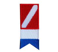 Toygogo Patch Ecusson Brode Thermocollant Drapeau Scuba Plongee Tete de Mort Diver - Bleu Blanc Rouge, comme Décrit